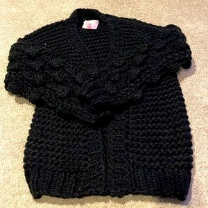 Chickwish Black chunky knit cardigan sweater XL